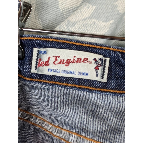 Red Engine Vtg 90s Mid Rise Wide Leg "Jetstar" Jeans Sz 27 - Picture 5 of 6